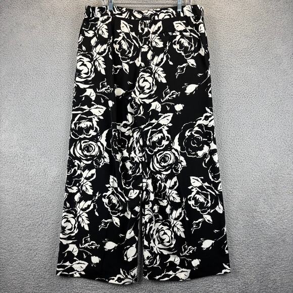 Ralph Lauren LRL Wide Leg Pant Womens 16 Floral Boho Artsy Preppy Flowy Pockets - Picture 5 of 11